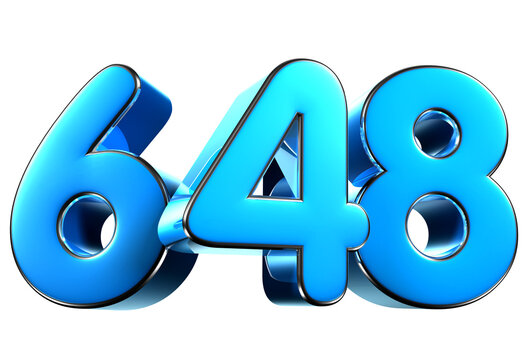 Blue number 648 3d illustration. Advertising signs. Product design. Product sales
