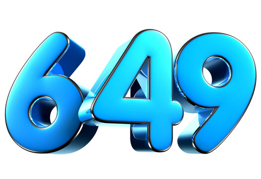 Blue number 649 3d illustration. Advertising signs. Product design. Product sales