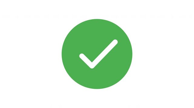 Green check mark icon in circle for approval and success