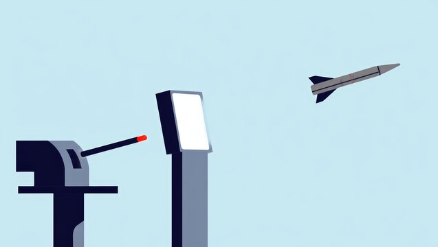 Missile Defense System Intercepting an Incoming Missile