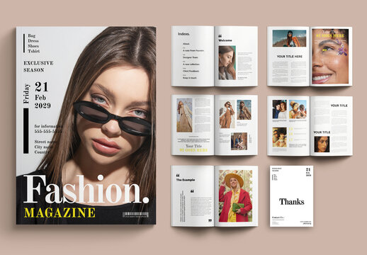 Minimal Modern Fashion Magazine Booklet Template Layout