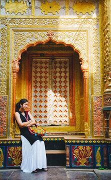 Portrait of a young Indian woman exploring Delhi at Connaught Place, Agrasen Ki Baoli and Chandni Chowk