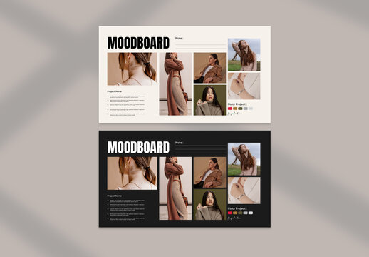 Color Palette Moodboard Template For Brand Style Guide Color Scheme Board & Colour Swatch Pages