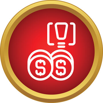 Currency coins below an exclamation mark for financial warnings or important updates