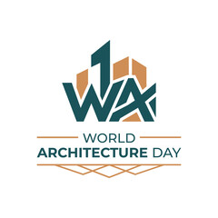 Fototapeta premium World Architecture Day Building Logo Badge