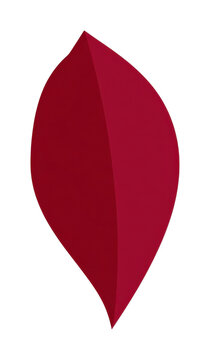 PNG Minimalistic red leaf illustration with sharp edges.