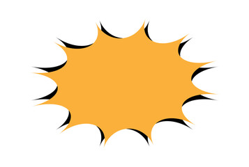 Orange Jagged Explosion Starburst Badge Element PNG Isolated on Transparent Background © Maksuda