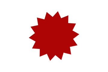 Red Sharp Starburst Badge Explosion Sticker Graphic PNG Isolated on Transparent Background © Maksuda
