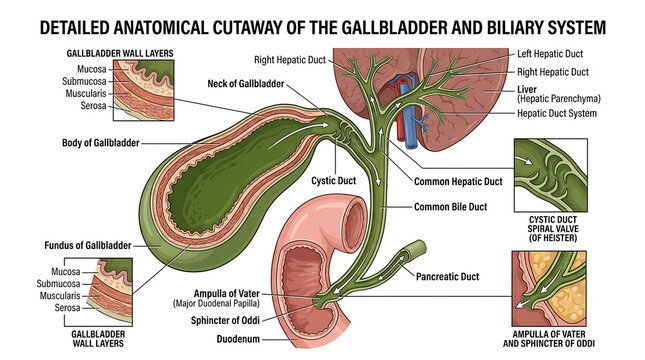 Anatomical Study of the Human Gallbladder and Biliary System Including Liver and Pancreatic Duct Structures