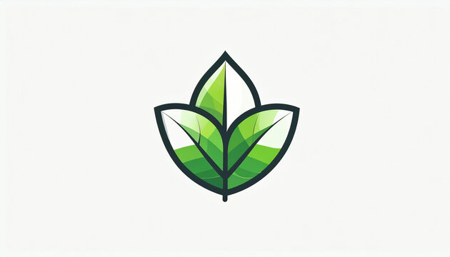 Stylized Green Leaf Logo for EcoFriendly Brand