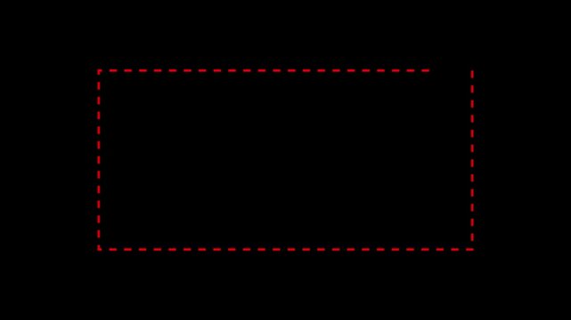 rad 4 Self Drawing Animated dashed rectangular squares set icon animation on screen black