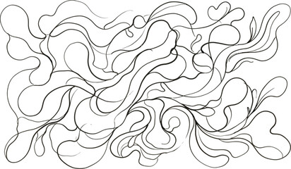 Fototapeta premium Abstract Organic Wavy Line Art Seamless Pattern