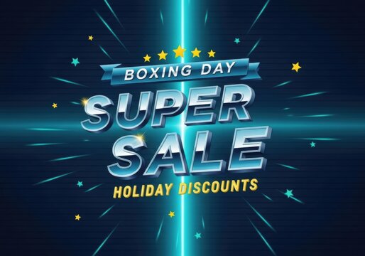 Boxing day super sale promotional graphic