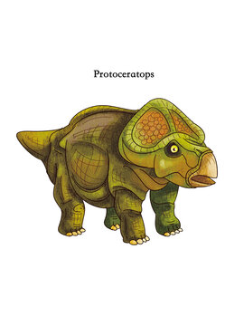 A standing Protoceratops from the age of dinosaurs.