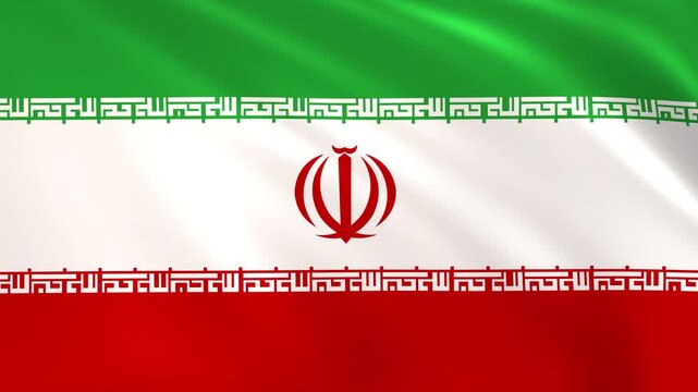 Iran flag waving in the wind, Iranian national flag background 4k animation.