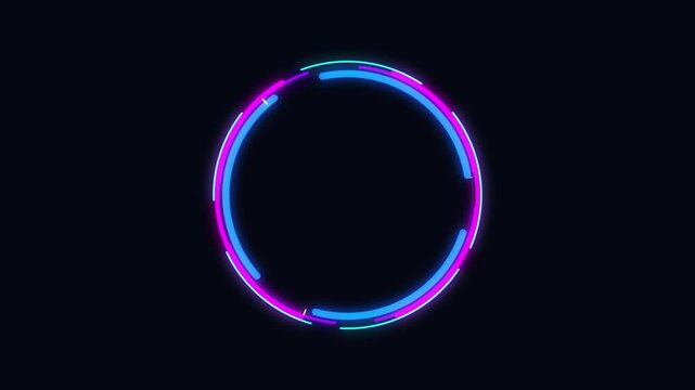 Glowing portal Isolated. Glowing neon circular portal in pink and blue colors