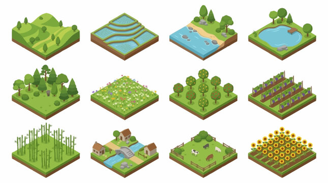 Isometric Landscape and Nature Scenes Collection.