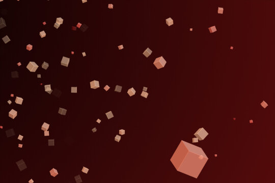 red abstract background with cubes 