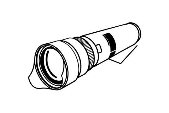 Camera lens on white background isolated