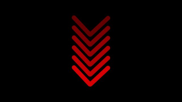 Modern leftward direction arrow chevron strip for interface motion design animation.