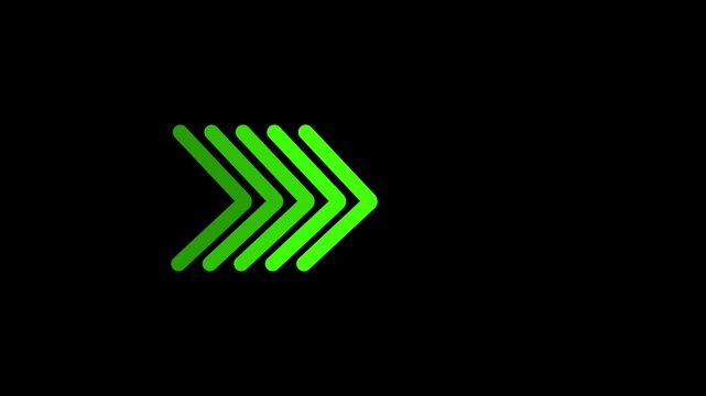 Modern leftward direction arrow chevron strip for interface motion design animation.