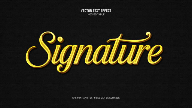Gold signature editable text effect