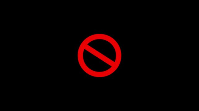 Red ban slash circle symbol for forbidden, restricted, and warning concept