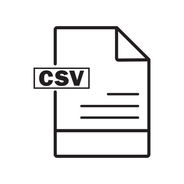 Simple CSV file icon. Modern sky-blue vector design representing data export, document management, file format, and digital data storage.