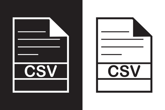 CSV file format icons set. File symbols collection. Vector illustration.