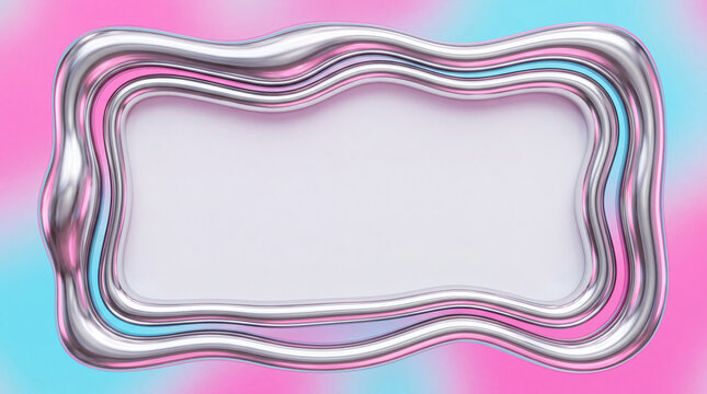 Chrome pastel border mockup