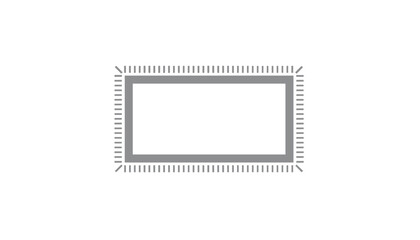 Fototapeta premium Elegant minimalist grey rectangle frame featuring small decorative dashed lines border on a clean white background.