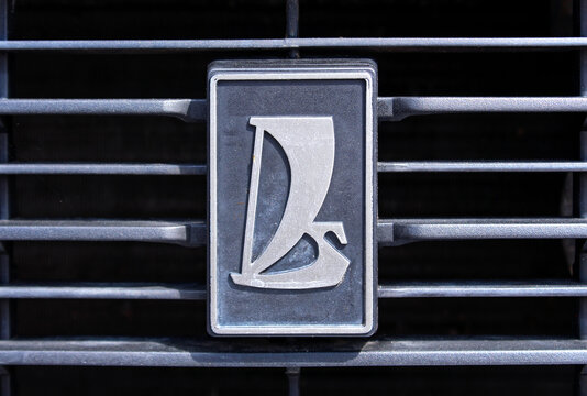 Vinnytsia, Ukraine; September 05, 2026. VAZ 2104 Lada Station Wagon logo. Emblem VAZ old Soviet car. VAZ logo and emblem. Soviet and Russian car logo. Vintage Soviet USSR Car Emblem. Badge Zhiguli Jig