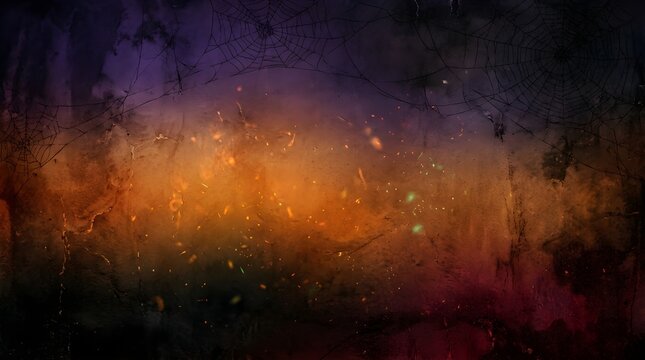Dark and moody Halloween gradient texture background with spooky mystical atmosphere and glowing embers for digital design