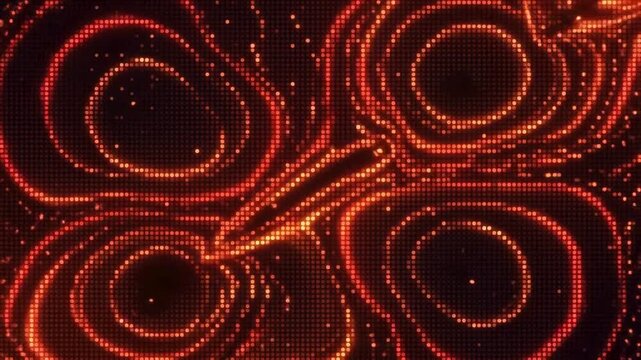 Abstract Red Orange Halftone Flow Field &ndash; Futuristic Generative Motion Background
