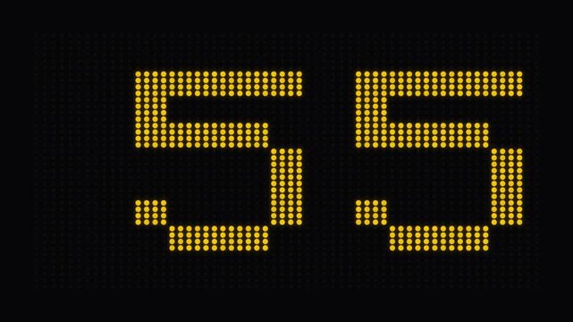 Digital LED scoreboard displaying number eleven in amber light