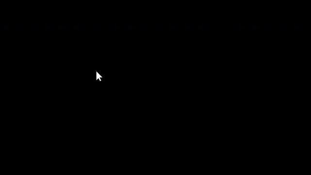 cursor pointer mouse arrow click animation moving on black background for digital interface navigation design