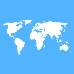 Fototapeta premium World map. Globe similar worldmap icon. Travel worldwide, map silhouette backdrop