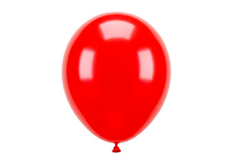 Single glossy red balloon isolated on transparent background © SURME