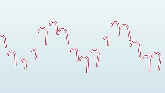 Pattern of Festive Pink and White Striped Candy Canes on a Soft Gradient Background