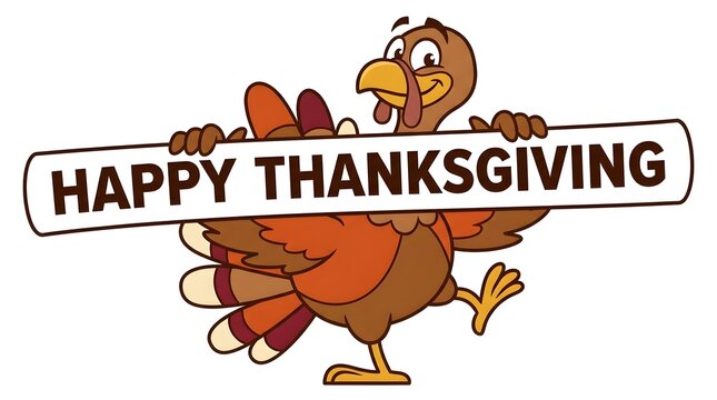 A delightful cartoon turkey cheerfully wishes everyone a very happy thanksgiving spreading joy and gratitude for the holiday season