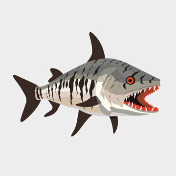 goliath tigerfish fish vector flat minimalistic isolated illustration