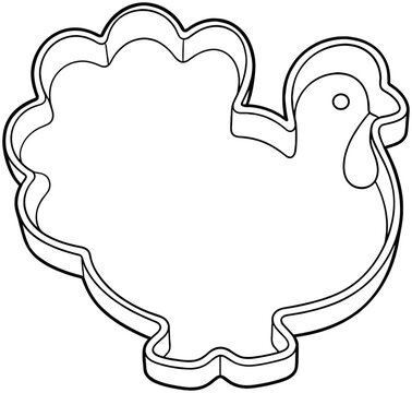 Turkey Shaped Cookie Cutter Design Outline