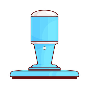 Cute blue rubber stamp cartoon illustration