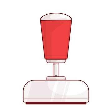 Cute red rubber stamp cartoon illustration