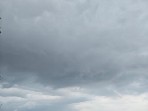 Dramatic Moody Grey Overcast Sky Background with Thick Storm Clouds