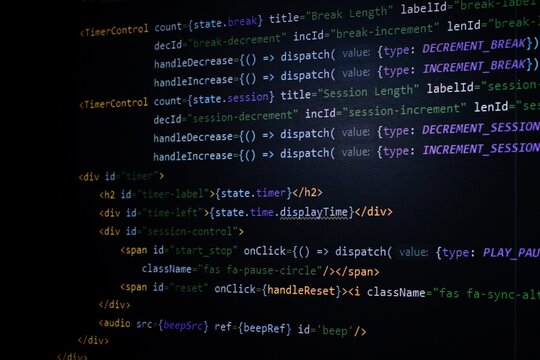 Close-up of programming code displayed on a computer screen