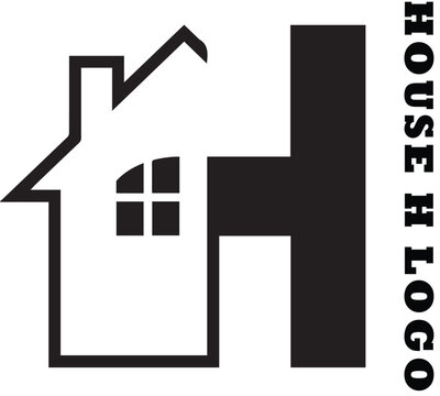 Minimalist House H Logo &ndash; Geometric Real Estate Monogram Vector EPS