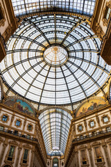 Metal glass dome of the Galleria Vittorio Emanuele II in Milan © Ldgfr Photos