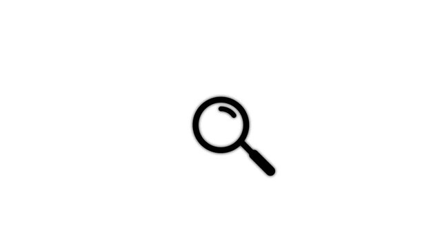 Animated magnifying glass searching symbol for ui ux and web interface search zoom find discovery