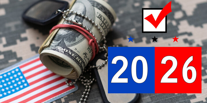 Midterm Election 2026 graphic featuring the American flag and stars, symbolizing the upcoming US elections. 